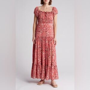 Area Stars Women’s size Large Gisele Tiered Maxi Dress pink‎